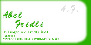 abel fridli business card